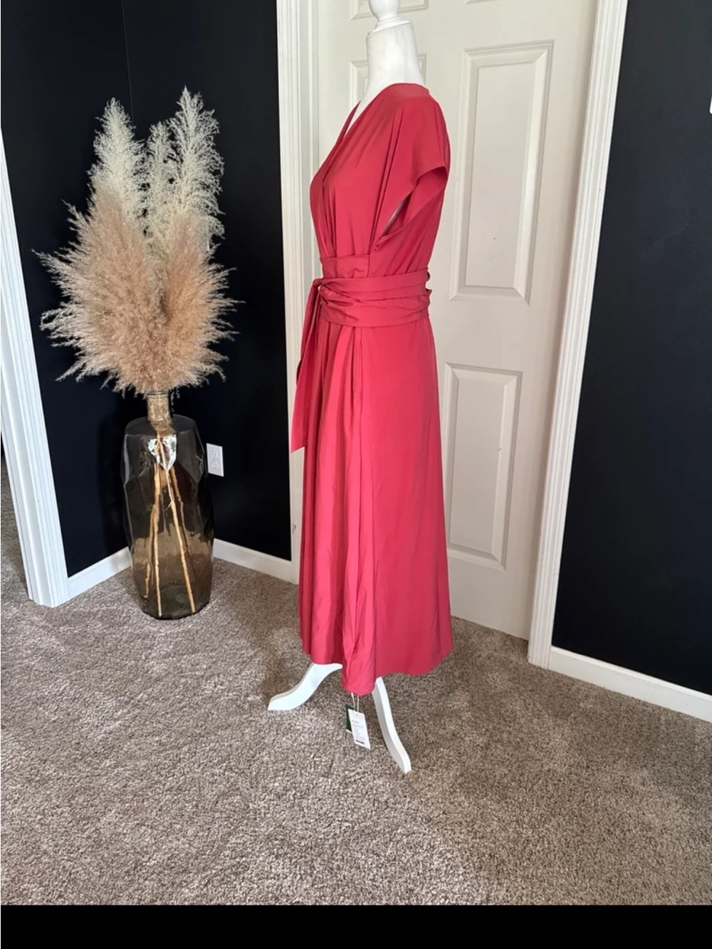 NWT Halara Breezeful V Neck Short Sleeve Pocket Tie Back Quick Dry Midi Dress XL - Picture 7 of 12